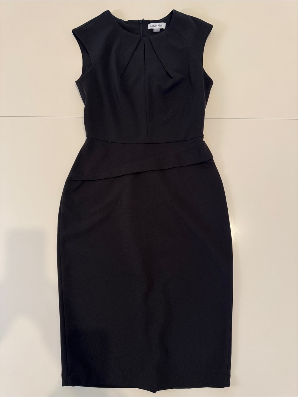 Calvin Klein Black Cap-Sleeve Sheath Dress